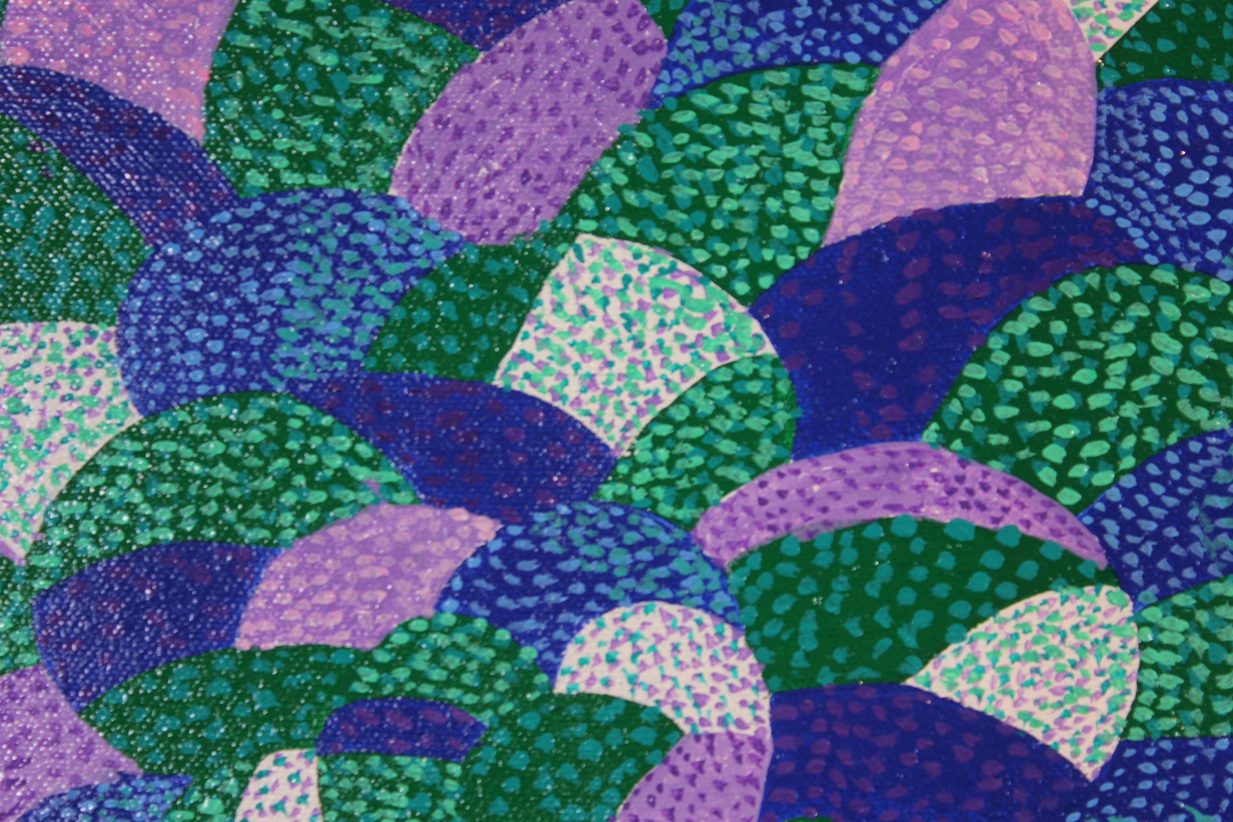 Beautiful geometric abstract by Earl Staley.  Oil on canvas.  Circa 1961-2009.
Dimensions without Frame: H 16 in x W 20 in.
	
Artist Biography:
Earl Staley grew up in the suburbs of Chicago, Illinois and resides in Houston, Texas. He is an artist