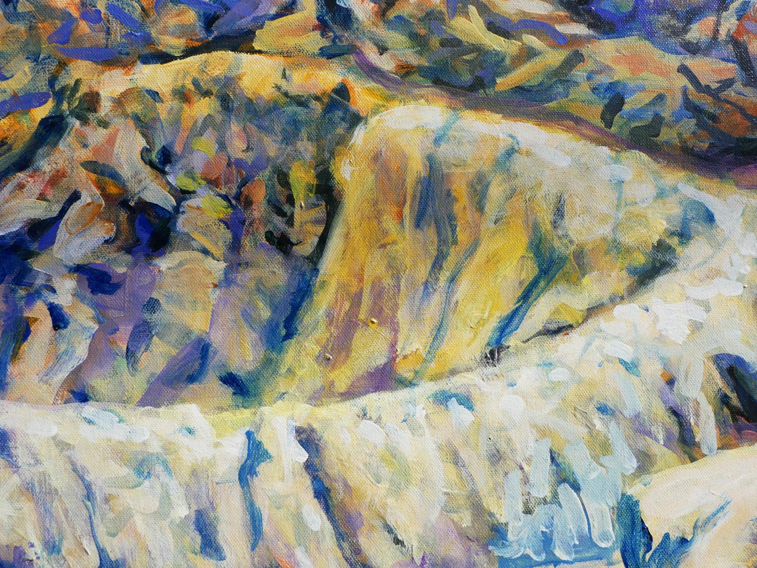 Terlingua Canyon 1 - Peinture de paysage abstrait contemporain aux tons pastel en vente 6