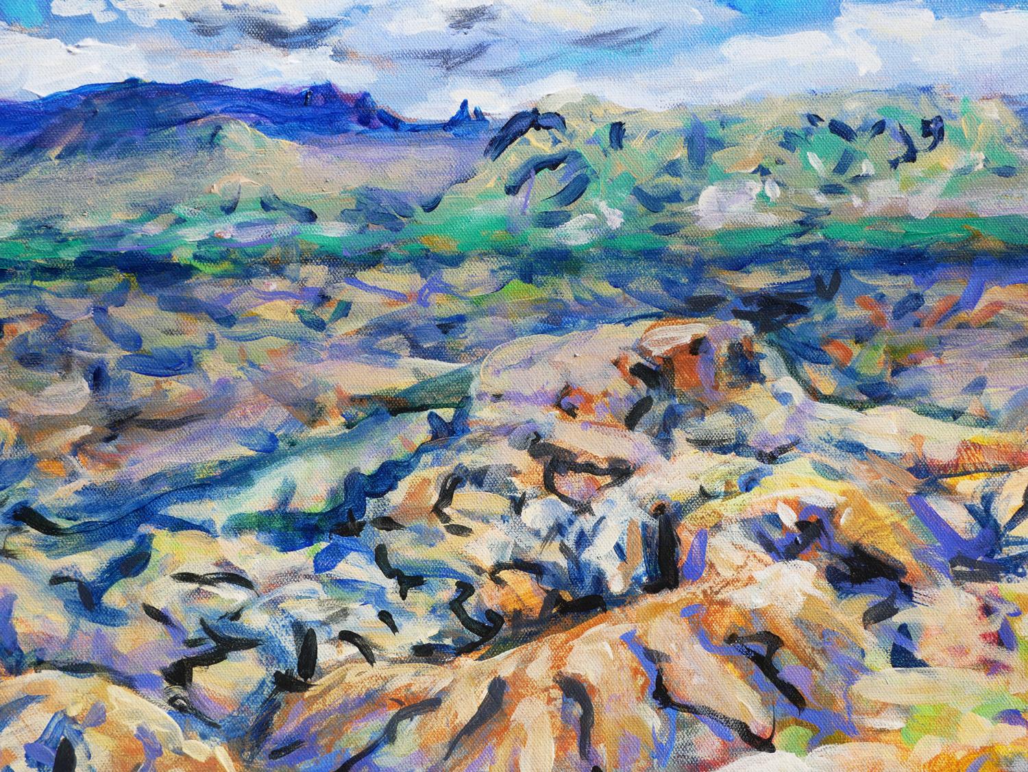 Terlingua Canyon 1 - Peinture de paysage abstrait contemporain aux tons pastel en vente 8
