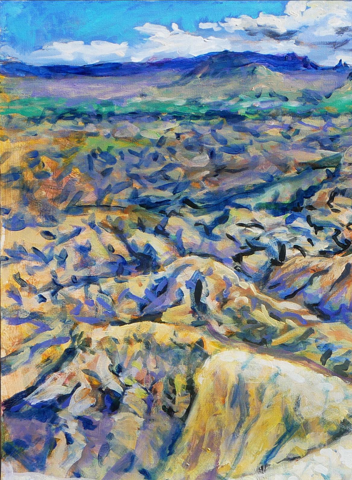 Terlingua Canyon 1 - Peinture de paysage abstrait contemporain aux tons pastel - Abstrait Painting par Earl Staley