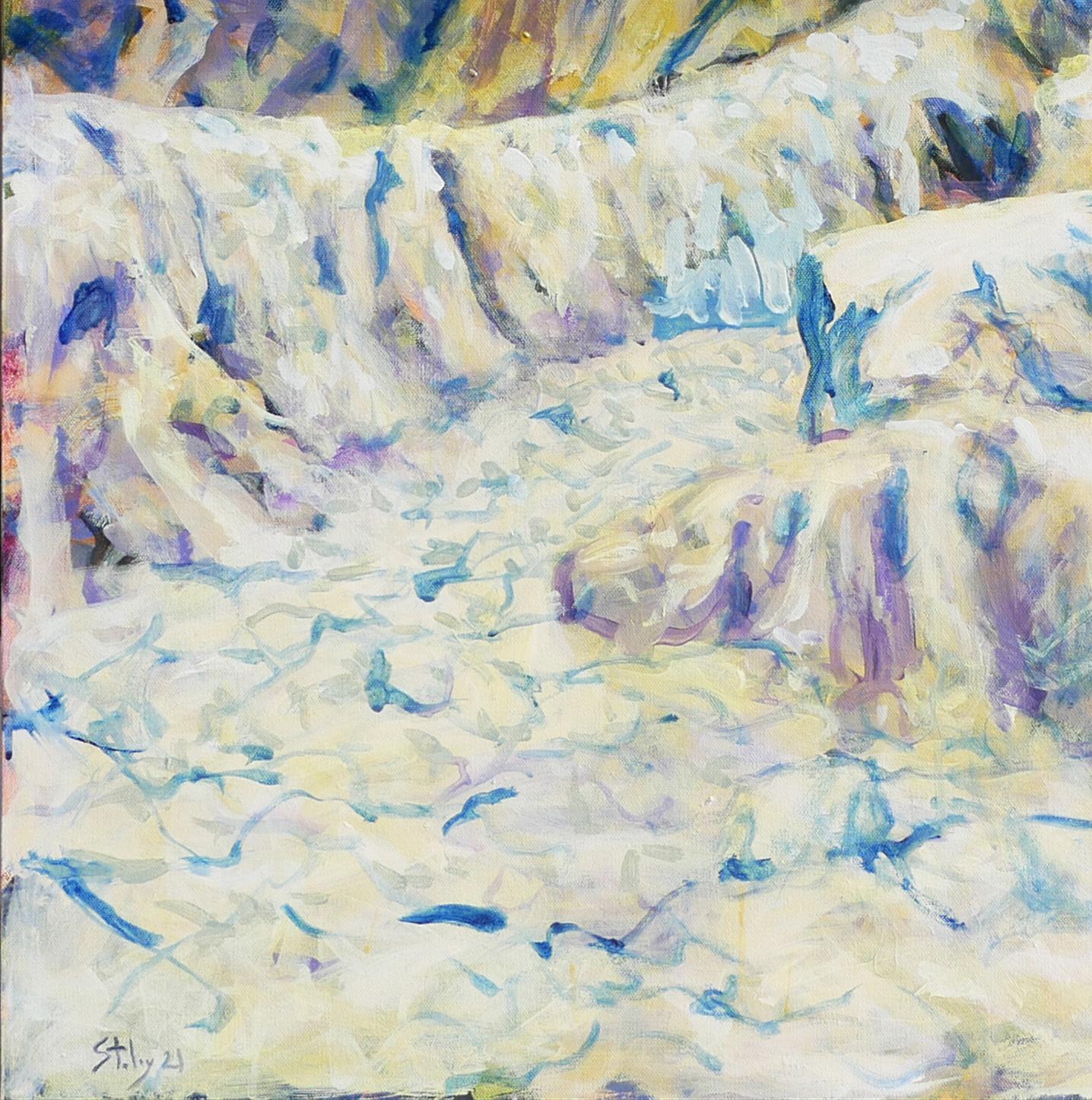 Terlingua Canyon 1 - Peinture de paysage abstrait contemporain aux tons pastel en vente 1