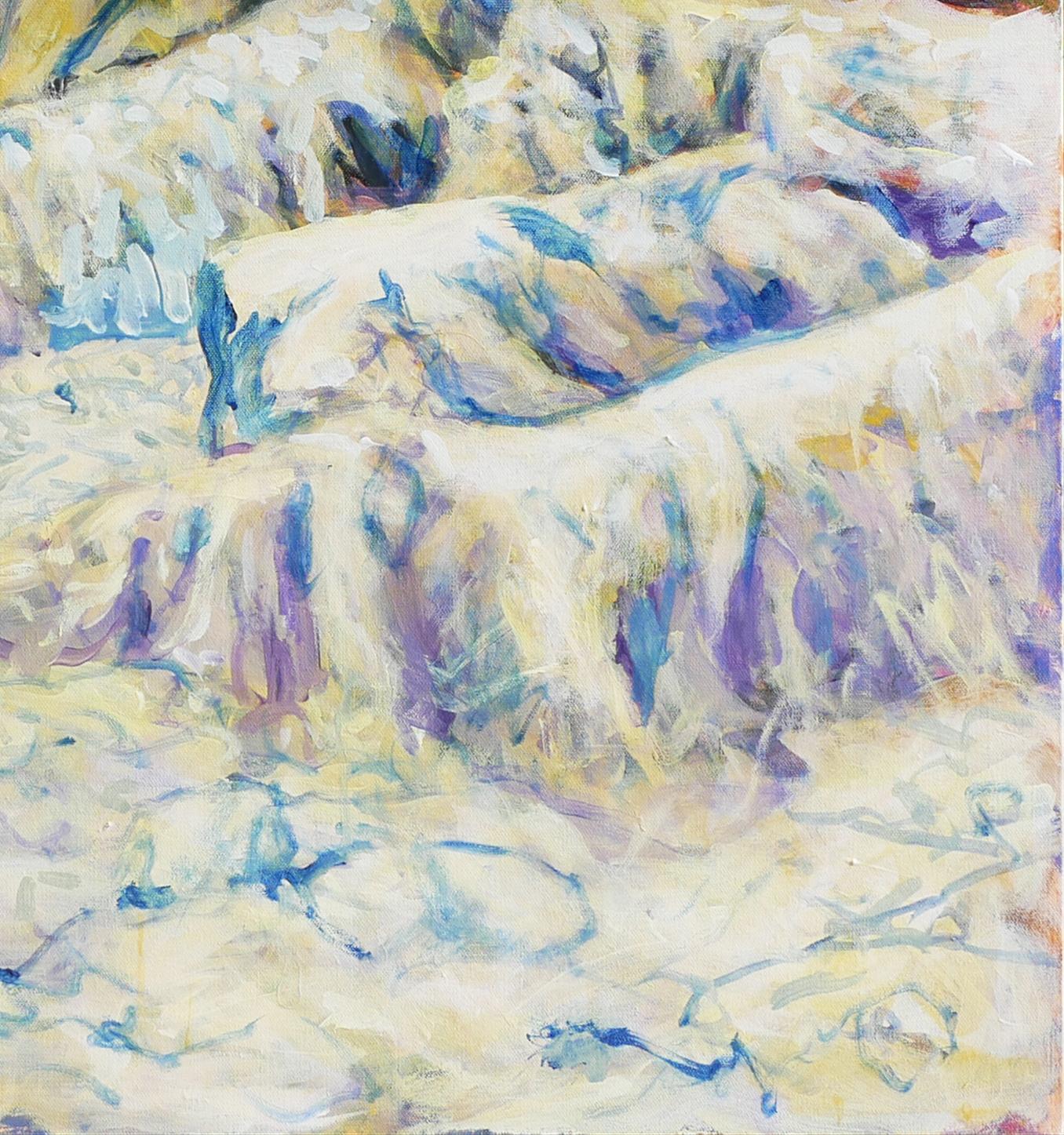 Terlingua Canyon 1 - Peinture de paysage abstrait contemporain aux tons pastel en vente 2