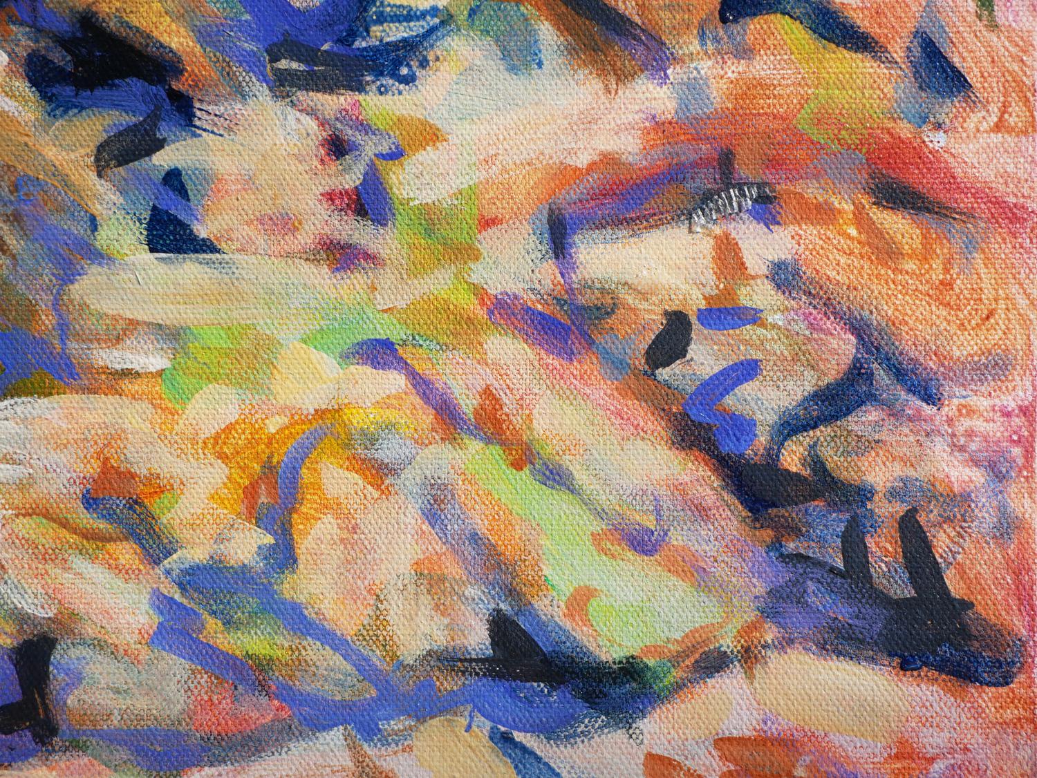 Terlingua Canyon 1 - Peinture de paysage abstrait contemporain aux tons pastel en vente 3