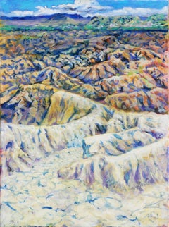 Terlingua Canyon 1 - Peinture de paysage abstrait contemporain aux tons pastel
