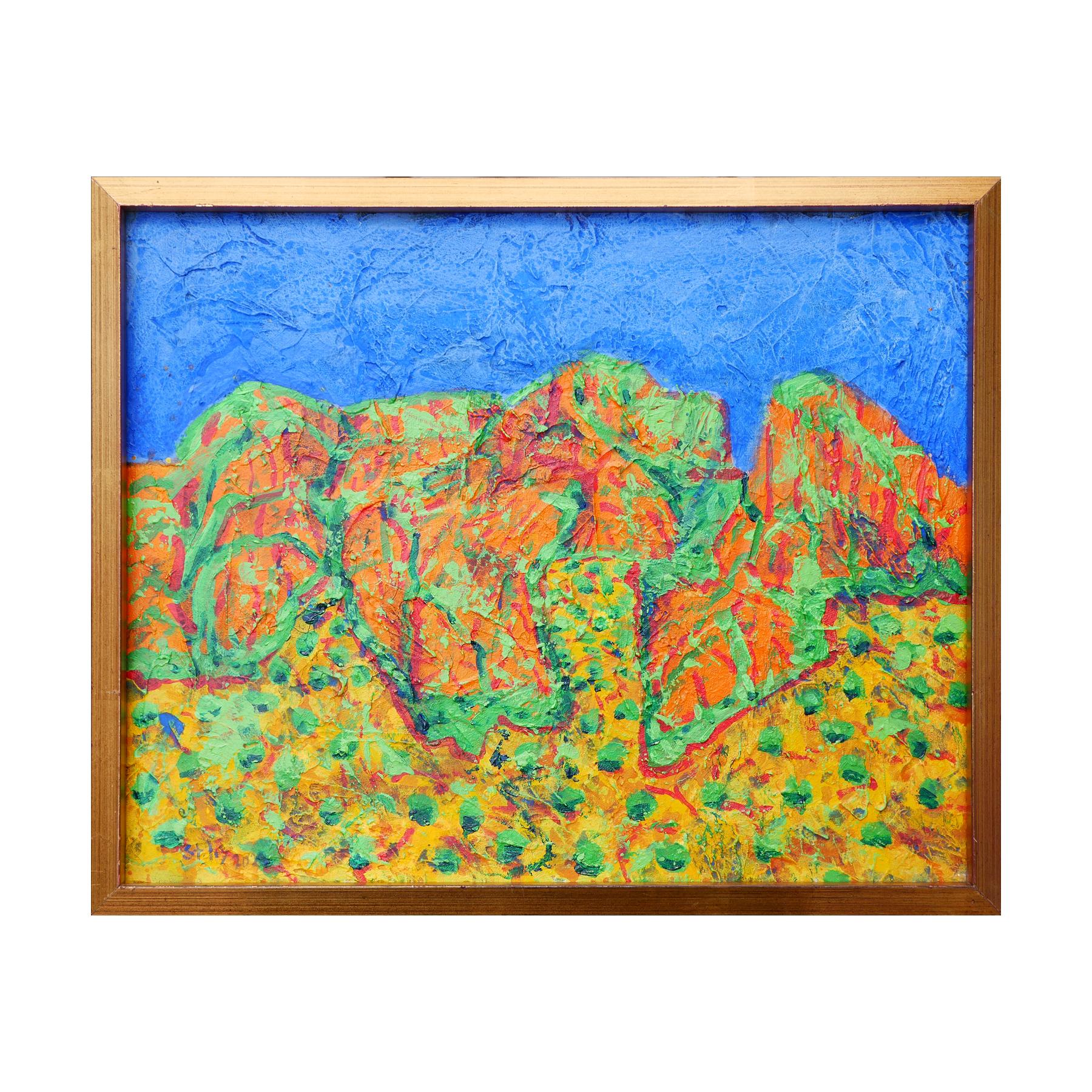 „Die Chisos-Gebirge im Big Bend-Nationalpark“ Abstrakte Südlandschaft – Painting von Earl Staley