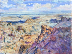 "View from the Rim BBNP" Colorful Abstract Texas Mountain Landscape Painting