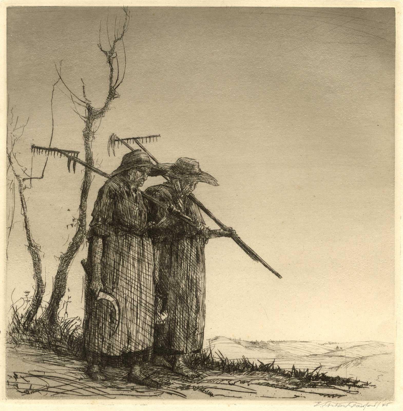 Return from the Fields - American Modern Print by Earl Stetson Crawford