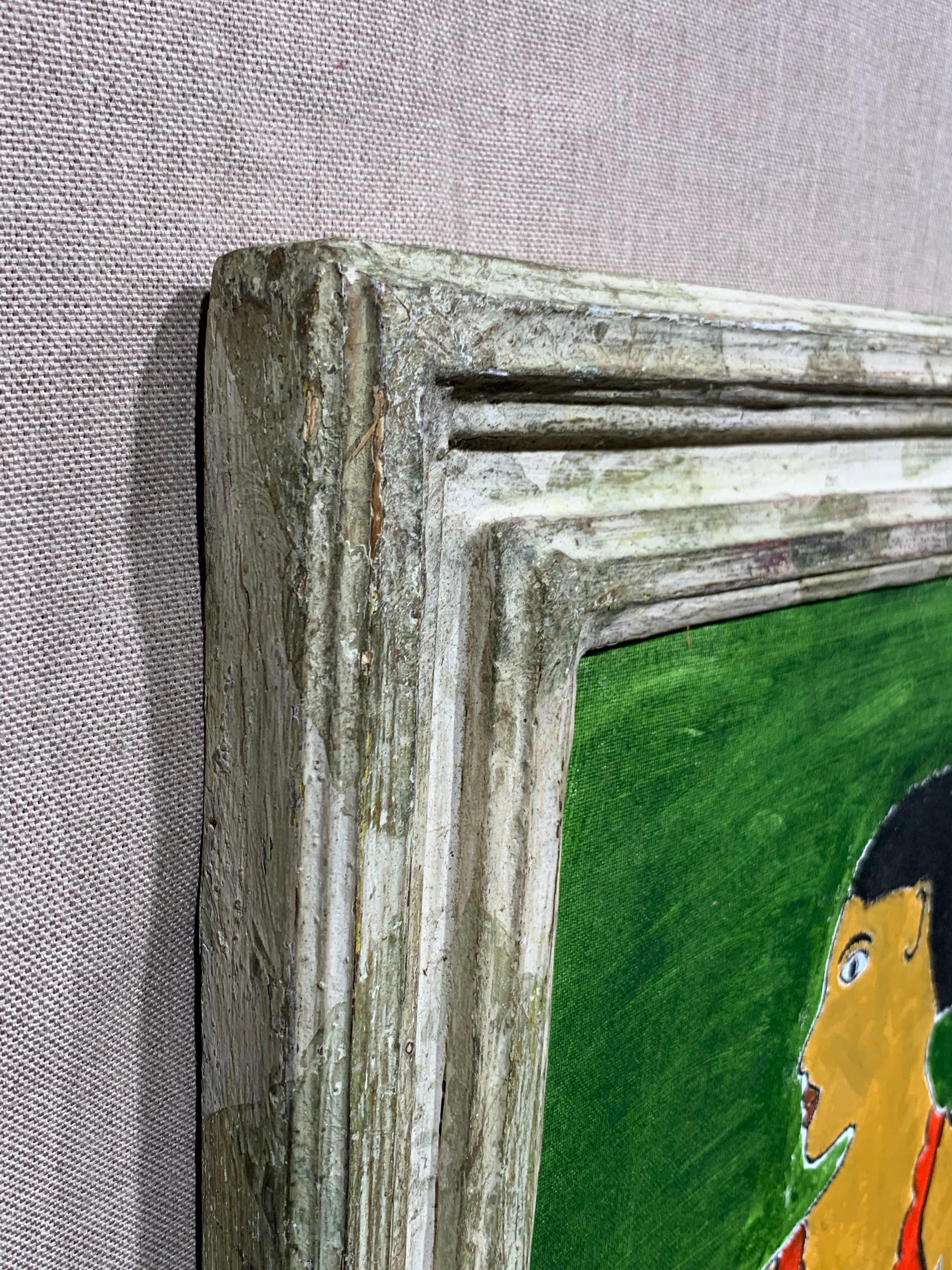 Madame X (Outsider Artist Female Portrait) - Gray Figurative Painting by Earl Swanigan