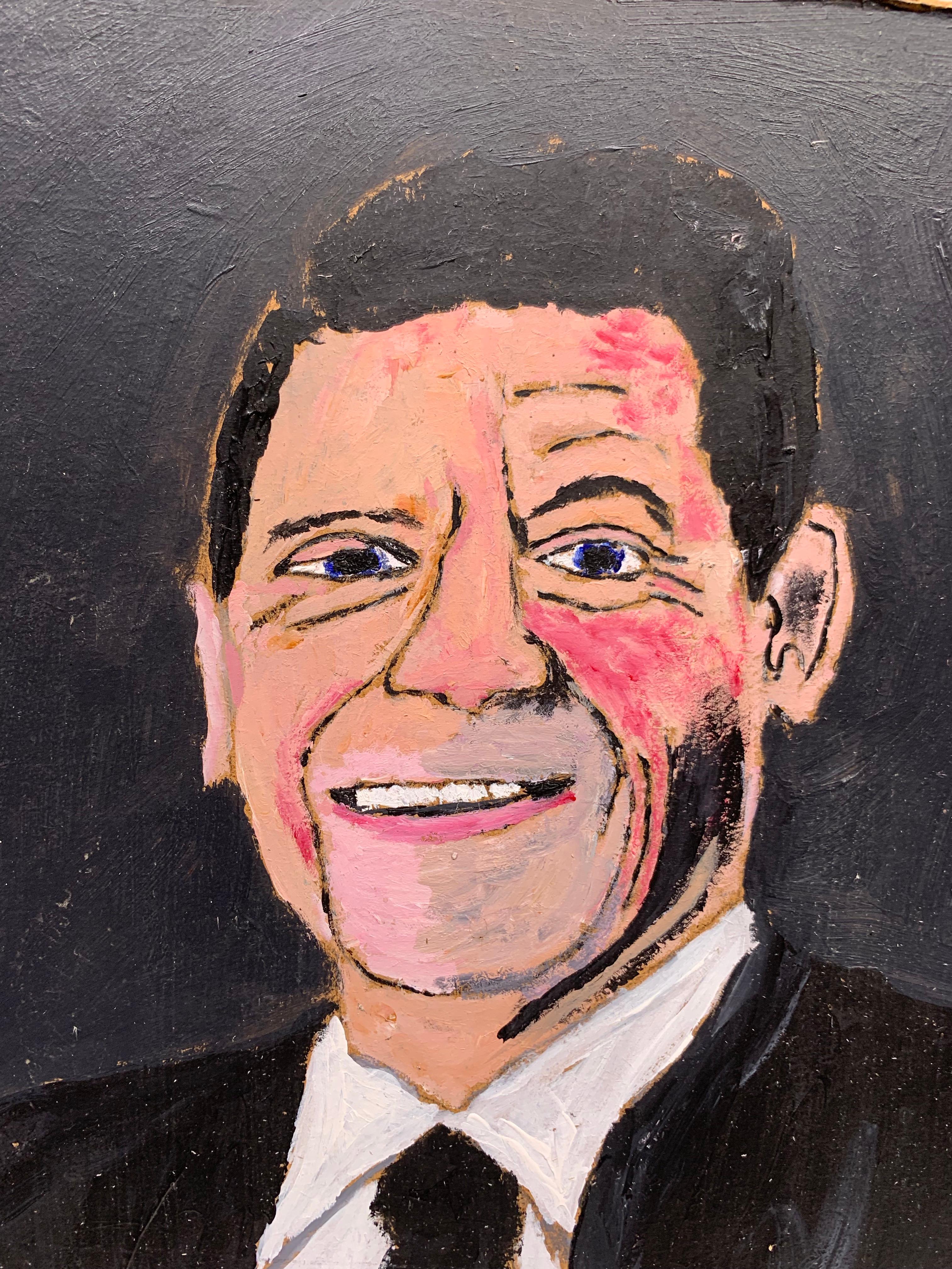 Portrait of Ronald Reagan - Painting by Earl Swanigan
