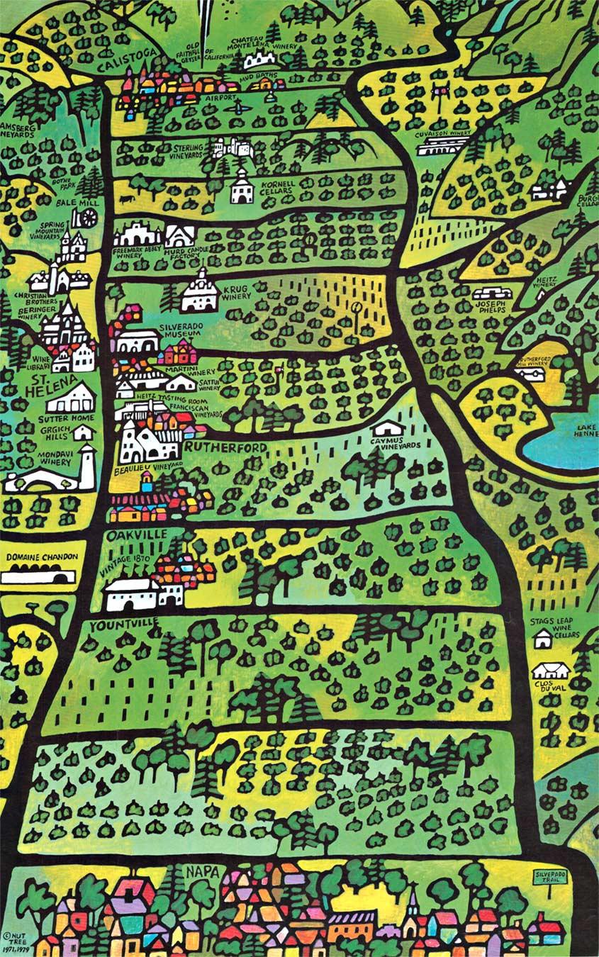 Vintage-Reise- und Weinplakat im Weingut Napa Valley, Kalifornien im Angebot 1