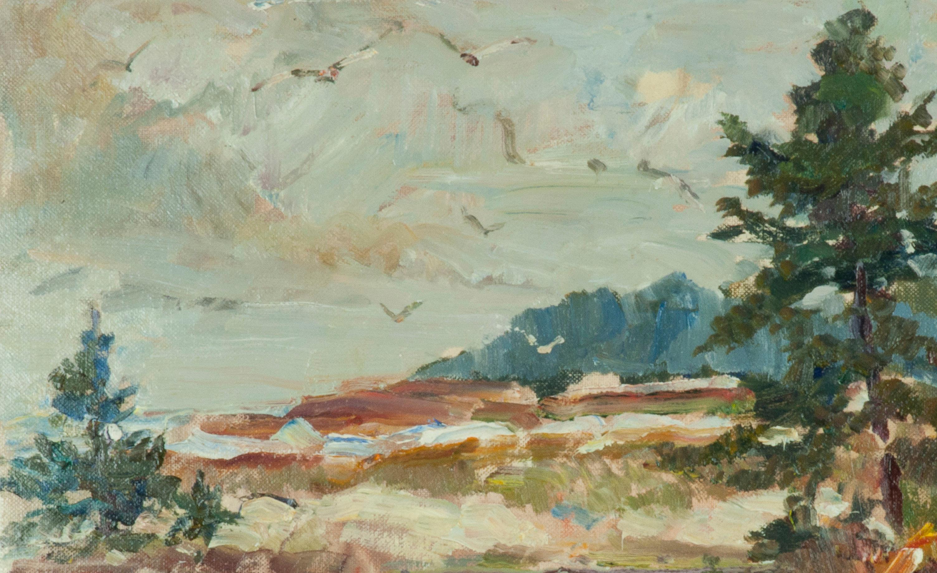 Marea entrante, Winter Harbor, Maine - Painting impresionista estadounidense de Earl William North