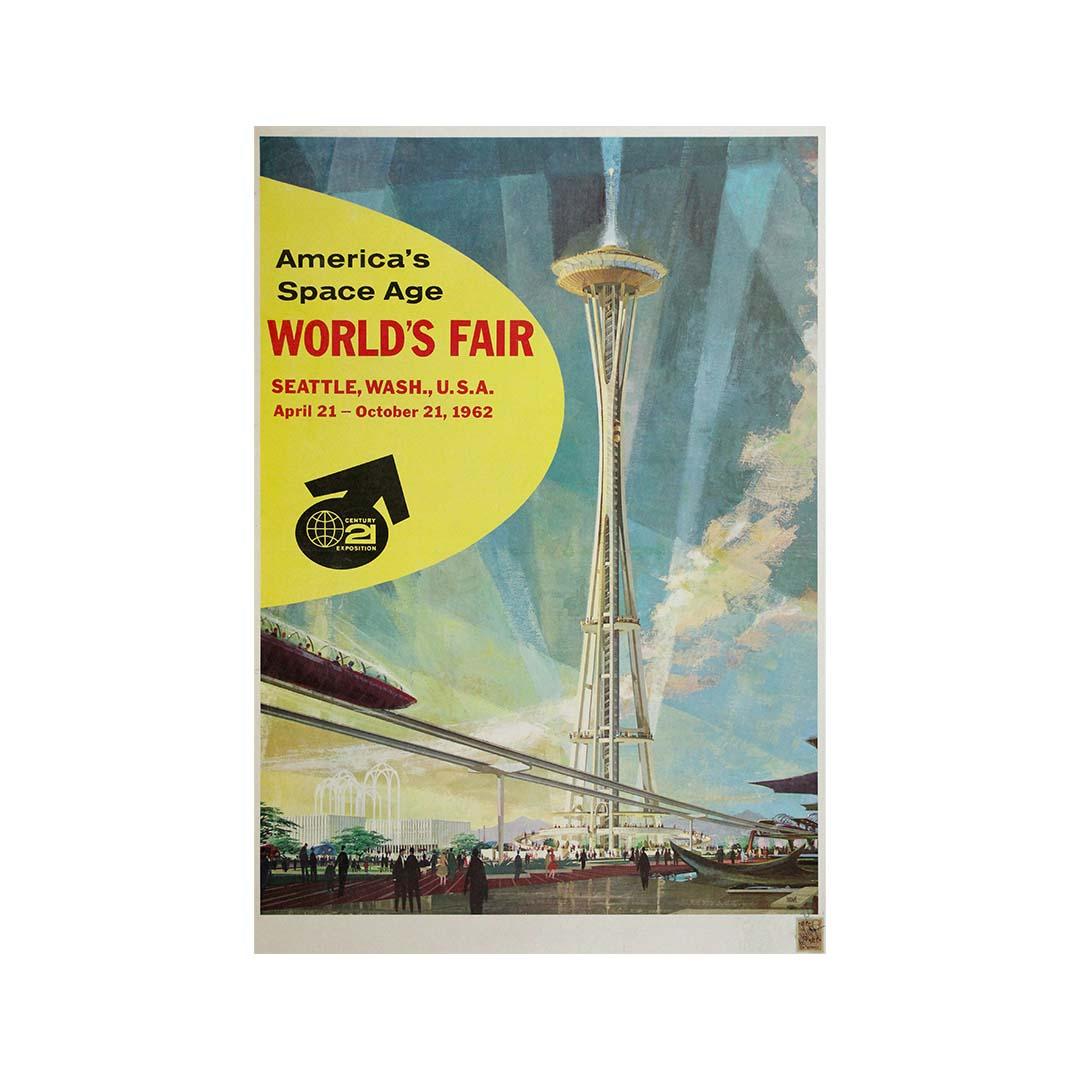 Original 1962 poster by Earle Duff was created for the Seattle World’s Fair For Sale 1