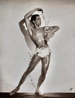 EARLE FORBES Two Photographs of Dancer FRANCISCO MONCION in BALLET SEBASTIAN