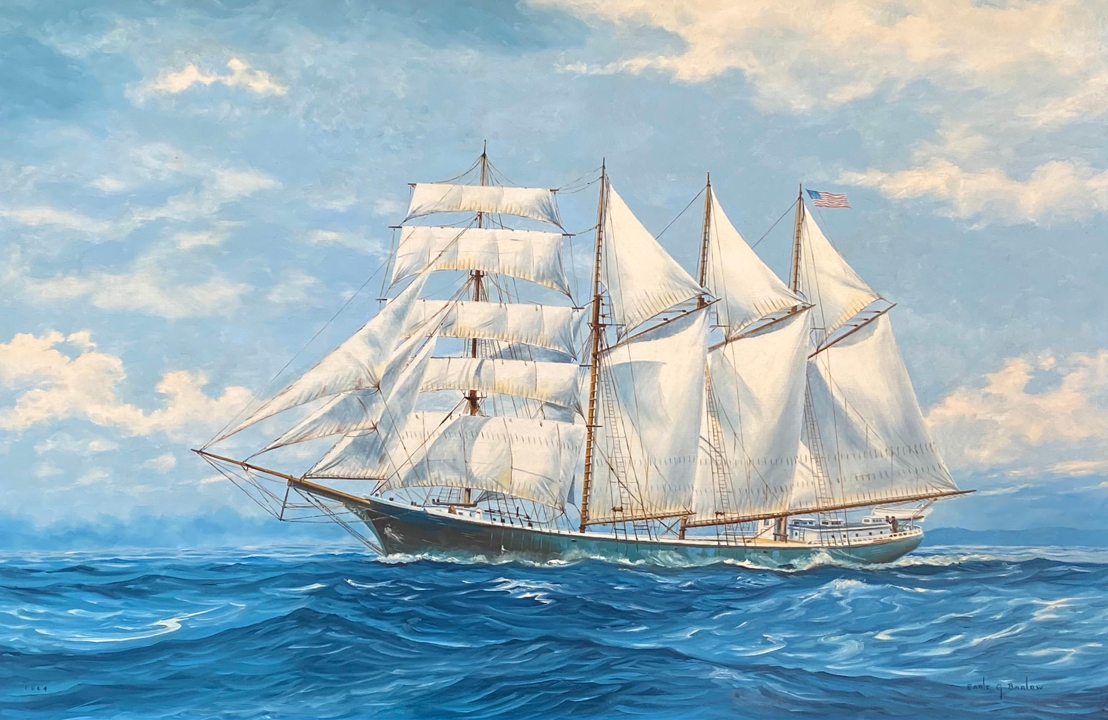 “American Clipper” - Academic Painting by Earle G. Barlow