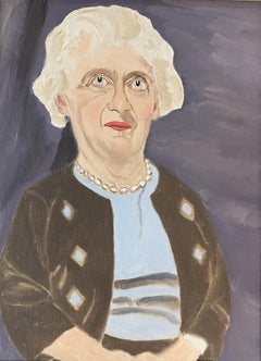 Pair of Naive Portraits, Mrs. Marion White and Jake Clements