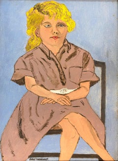 Set of Four Naive Folk Art Portraits