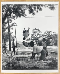 Bouncing Boys, 3rd Ward, Houston, Texas - Black and White Photograph, Children