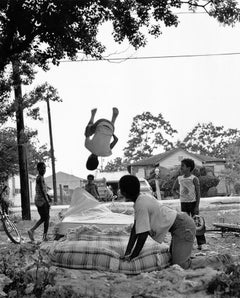 Bouncing Boys, 3rd Ward, Houston, Texas - Black and White Photograph, Children