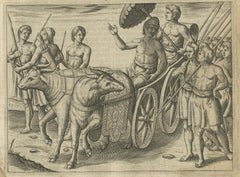 Earliest Depiction of Bali, Dutch Engraving of the King of Bali, c.1601