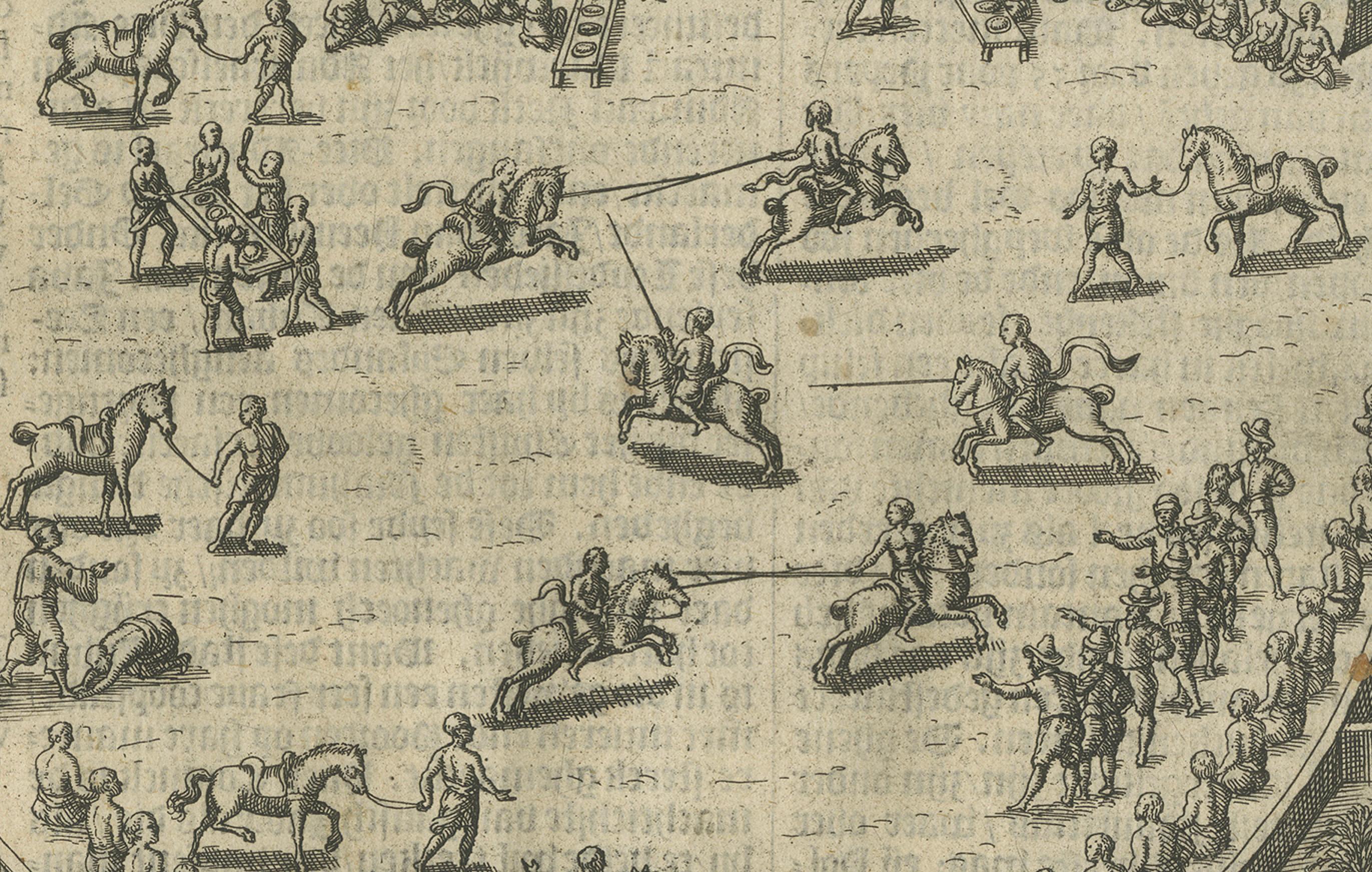 Gravé La plus ancienne représentation d'une fête balinaise et d'un gamelan, gravure hollandaise c.1601 en vente