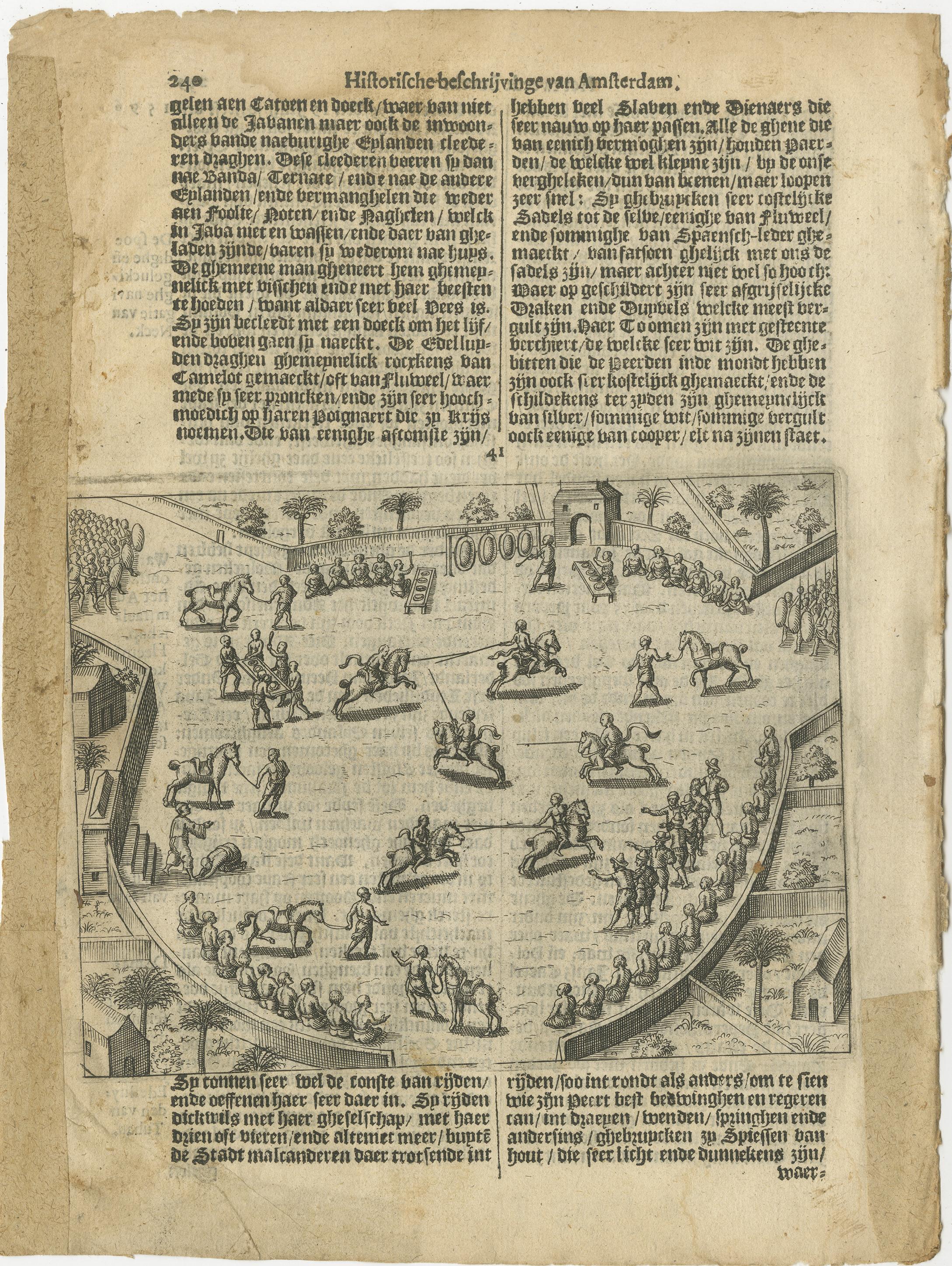 La plus ancienne représentation d'une fête balinaise et d'un gamelan, gravure hollandaise c.1601 en vente 2