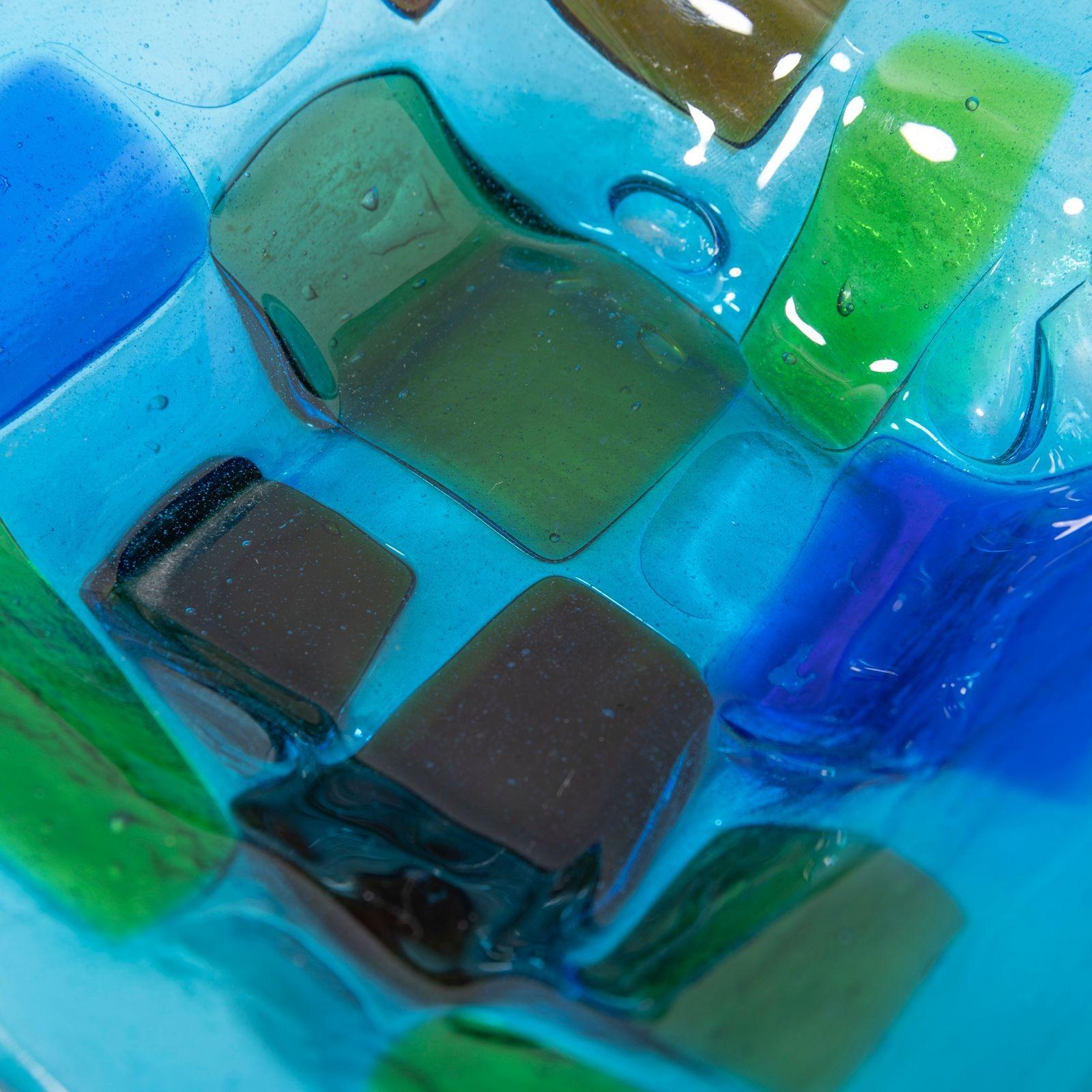 Mid-20th Century Earliest Stained Glass Patchwork Dish by Francis Stewart & Michael Higgins For Sale