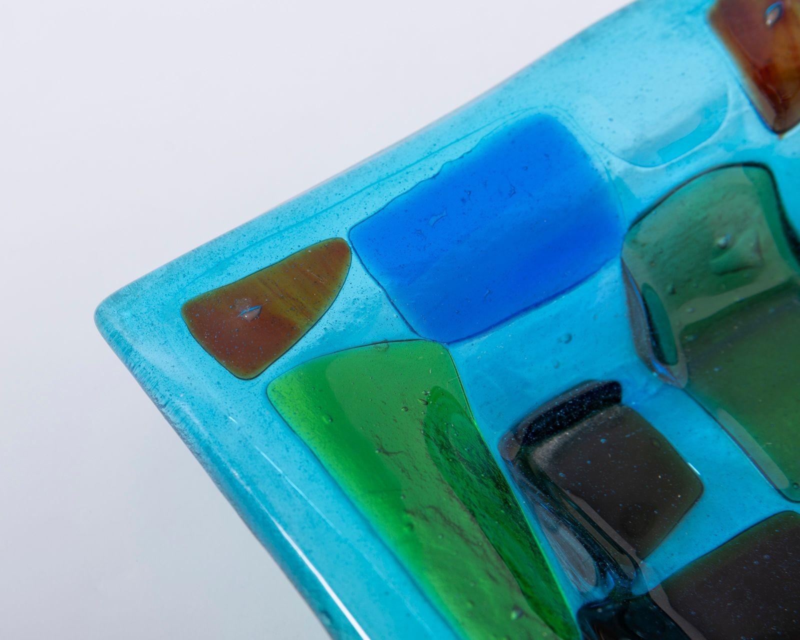 Earliest Stained Glass Patchwork Dish by Francis Stewart & Michael Higgins For Sale 1