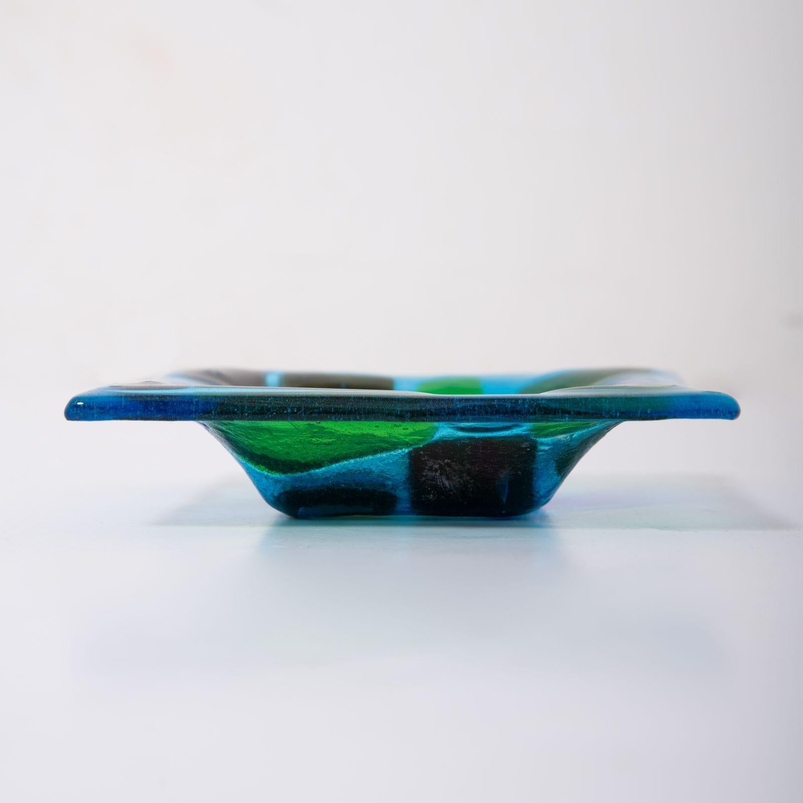Earliest Stained Glass Patchwork Dish by Francis Stewart & Michael Higgins For Sale 2
