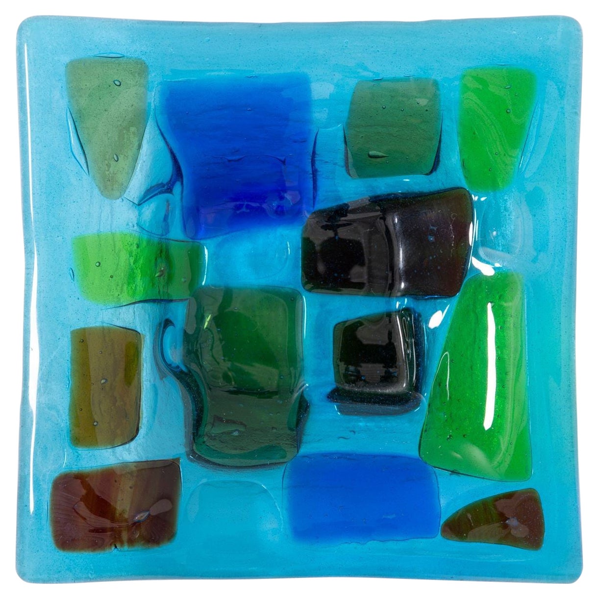 Earliest Stained Glass Patchwork Dish by Francis Stewart & Michael Higgins For Sale