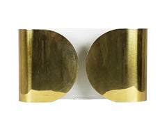 Early & Rare "Polished Brass Finish" Version Foglio Sconce by T. Scarpa for Flos