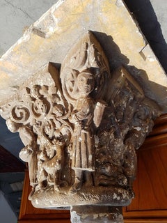 Early 20th Century French Plaster Capital with Representation of the 4 Seasons