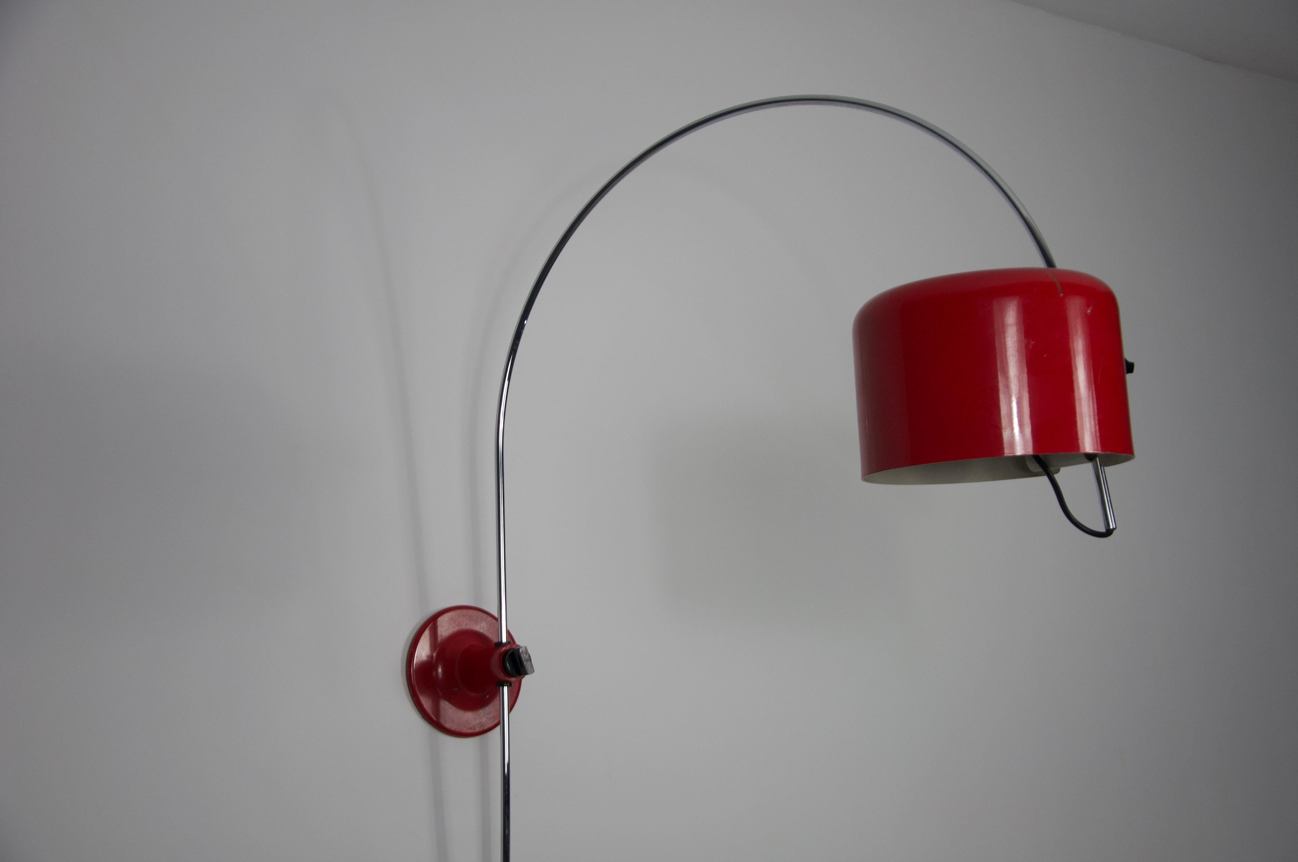 Early 1158 Coupe Wall Lamp by Joe Colombo For Oluce, 1960s For Sale 1