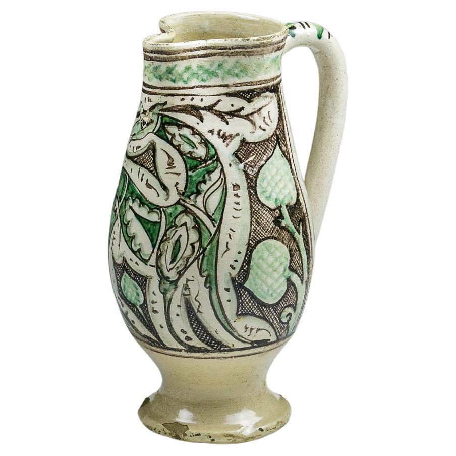 Early 15th Century Orvieto Jug with Mythical Beast For Sale