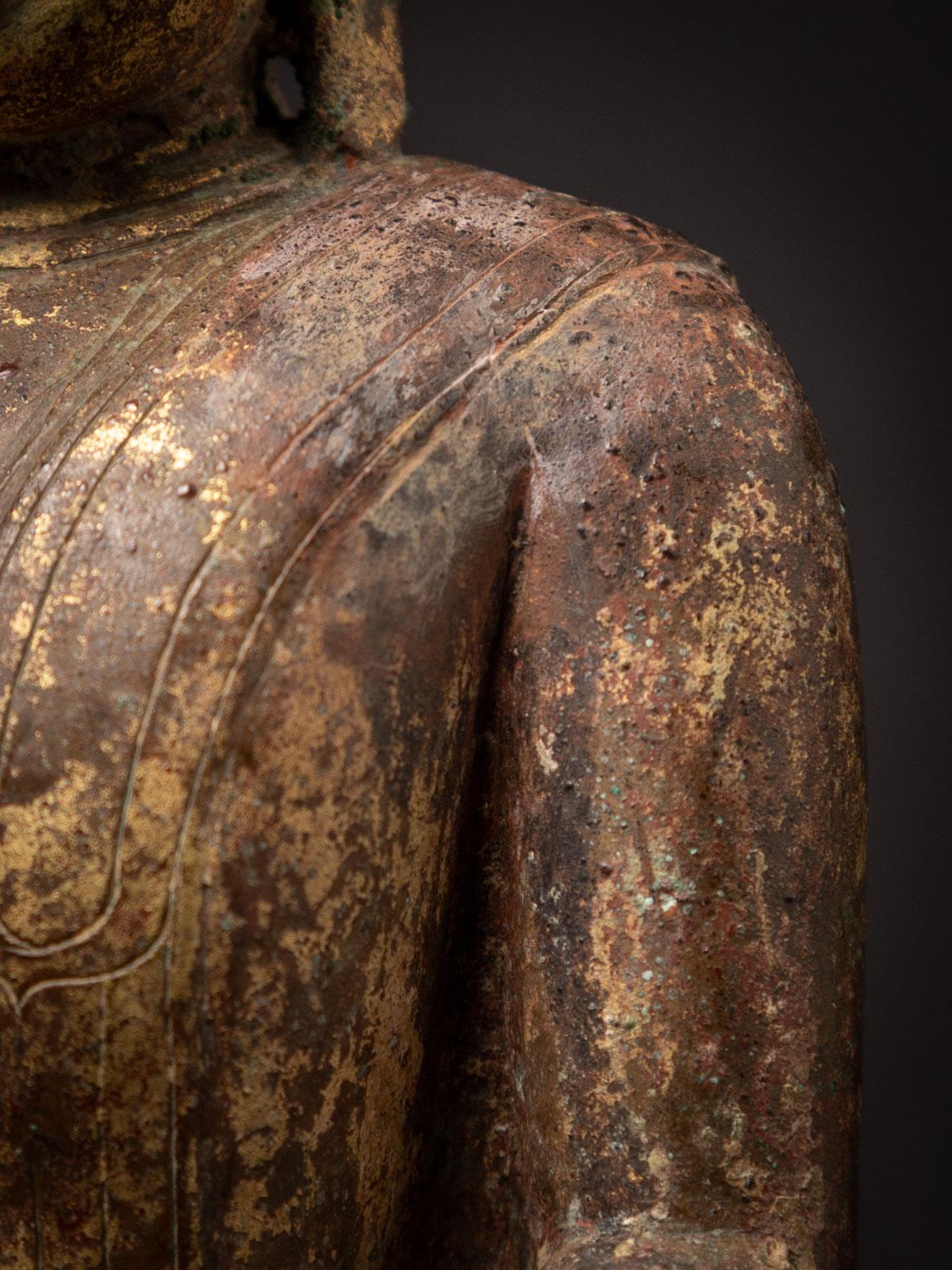 Bronze Early 15th century Special antique bronze Burmese Buddha statue from Burma For Sale