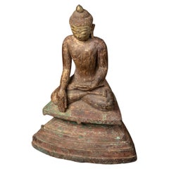 Statua di Buddha birmano antica e speciale dell'inizio del XV secolo, proveniente dalla Birmania