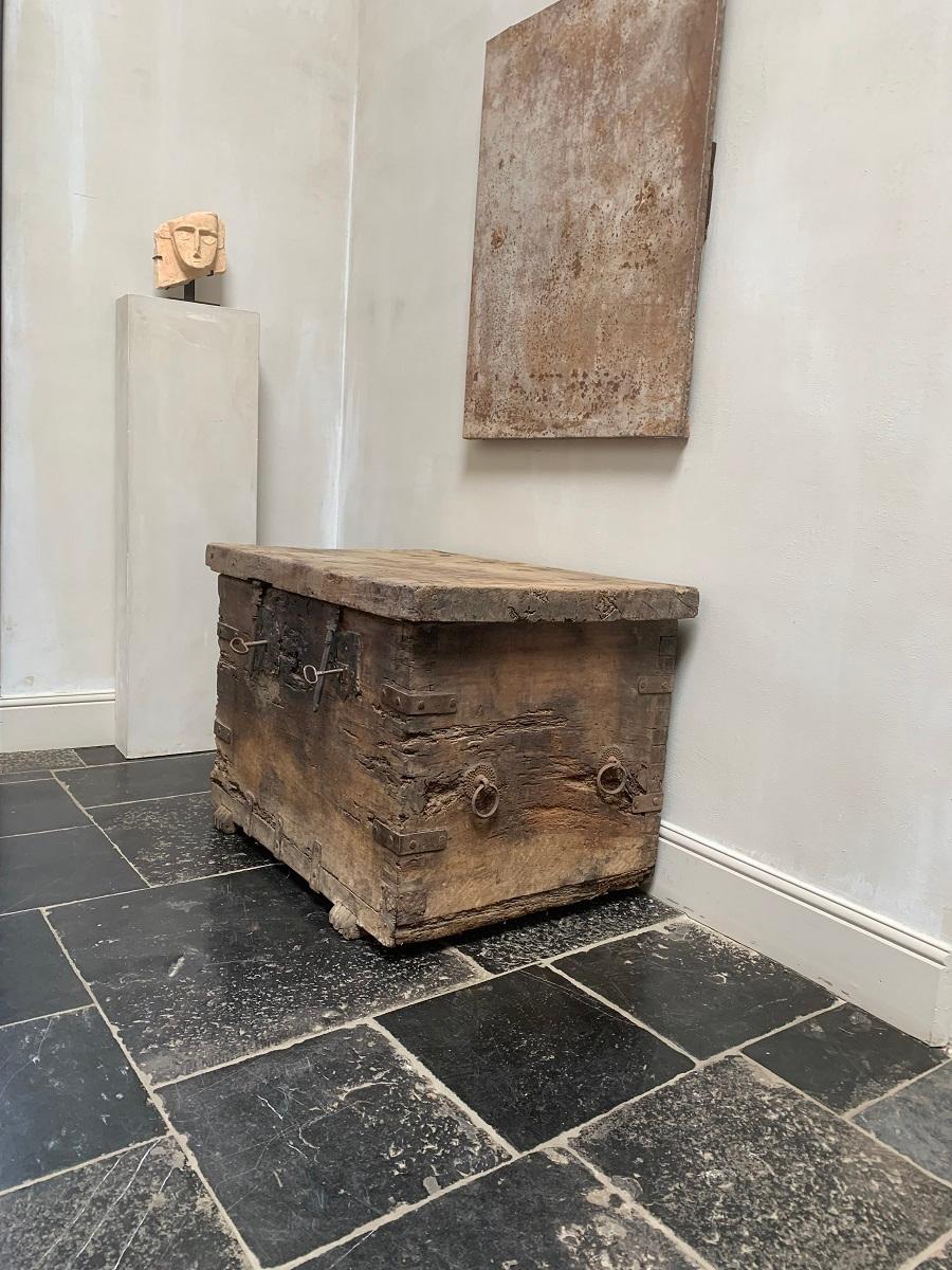 Spanish Early 16th Century Gothic Coffer Strongbox