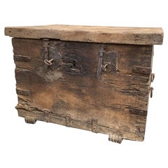 Antique Early 16th Century Gothic Coffer Strongbox