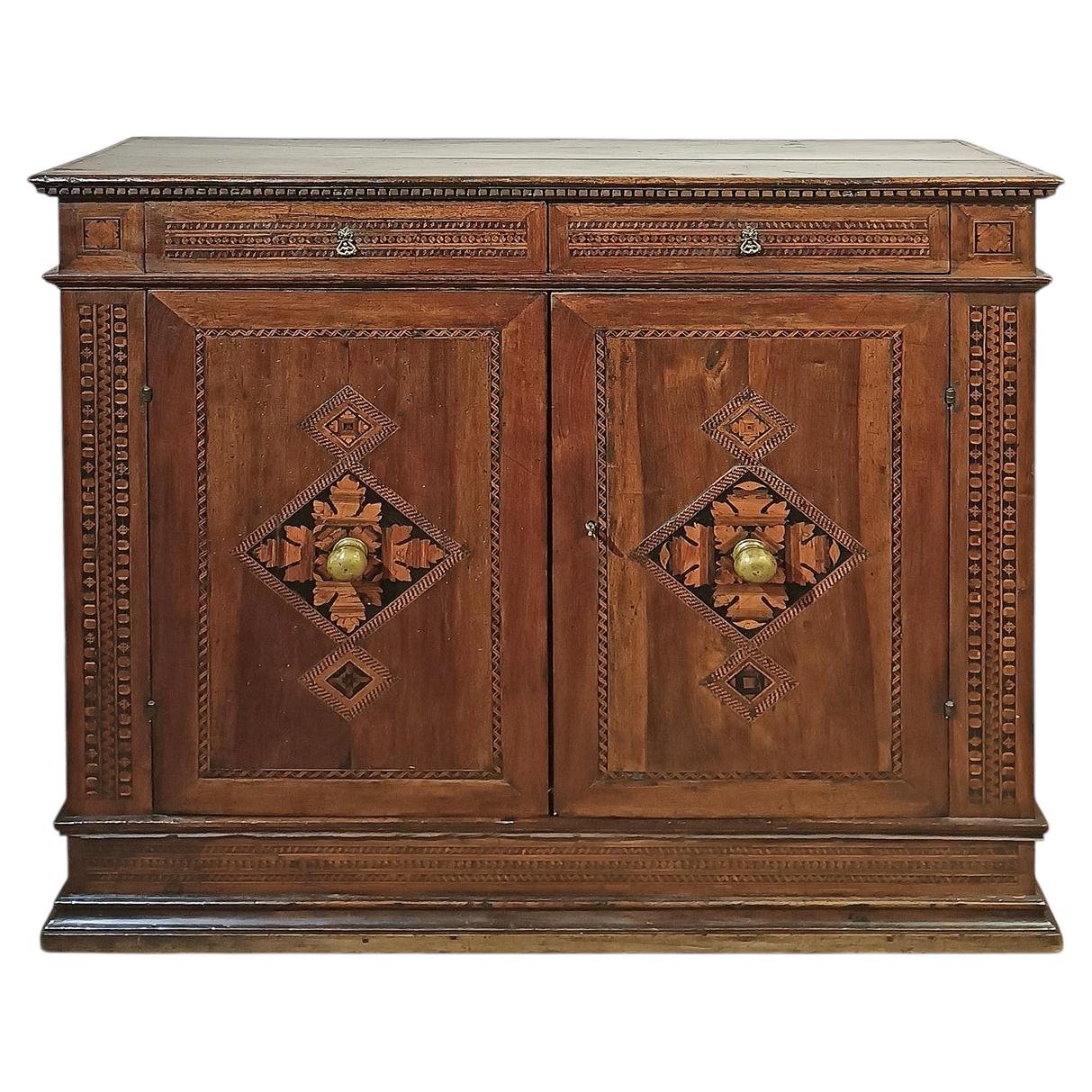 EARLY 16th CENTURY INLAID RENAISSANCE SIDEBOARD For Sale