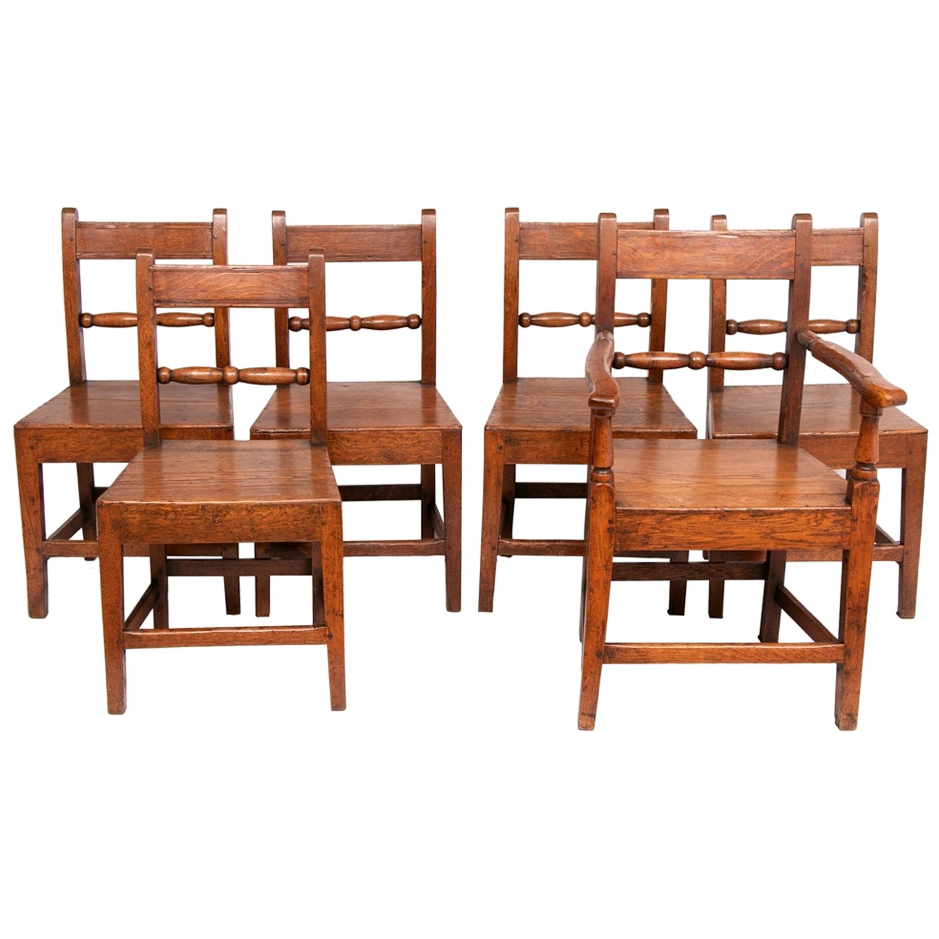 Jacobean Oak Dining Chairs, Set of six For Sale at 1stDibs