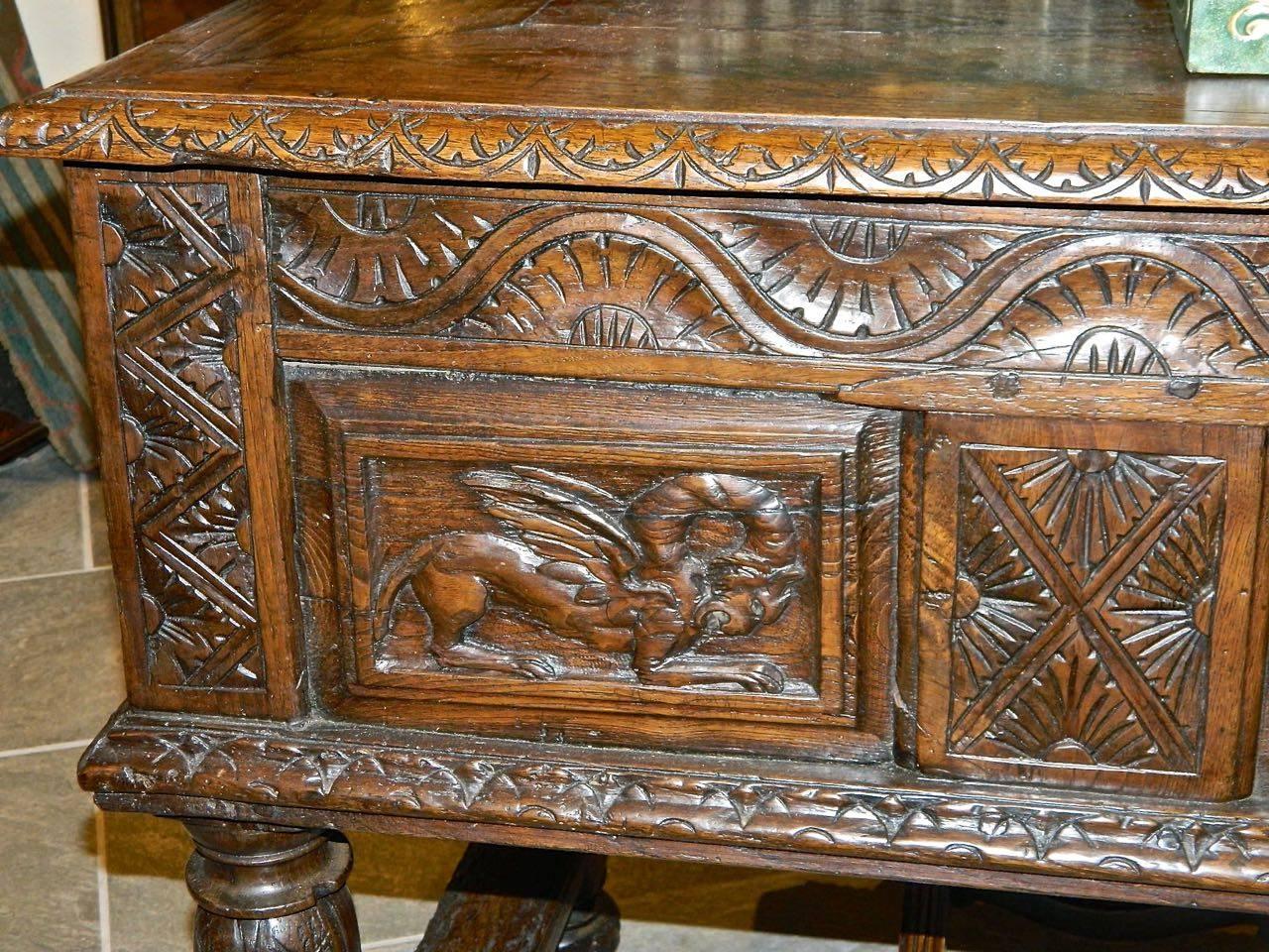 Baroque Early 17th Century Spanish Table Chest, 