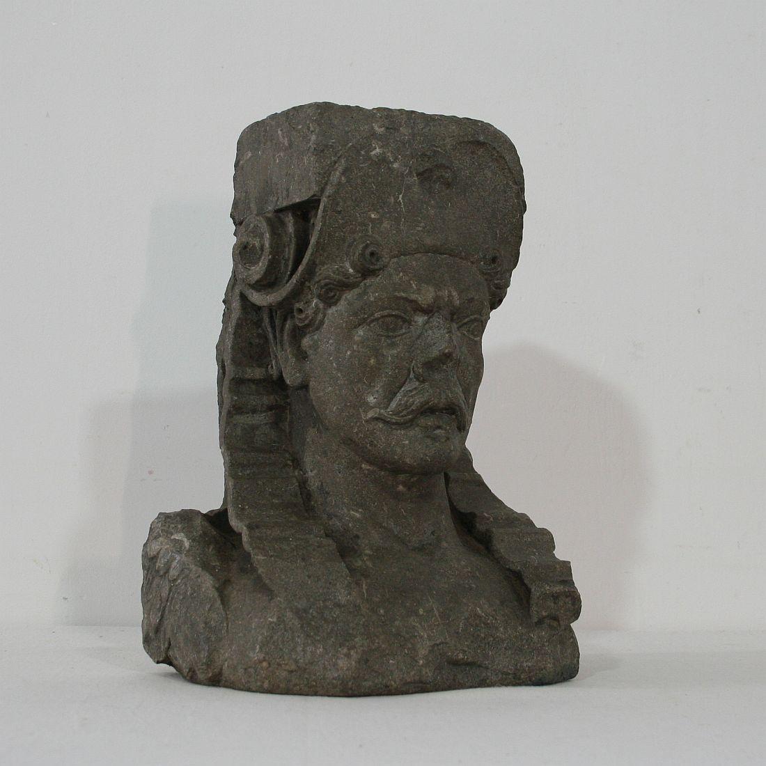Dutch Early 17th Century Carved Stone Renaissance Bust