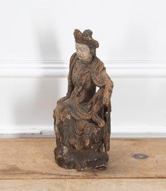 Early 17th Century Carved Wood Figure of Guanyin