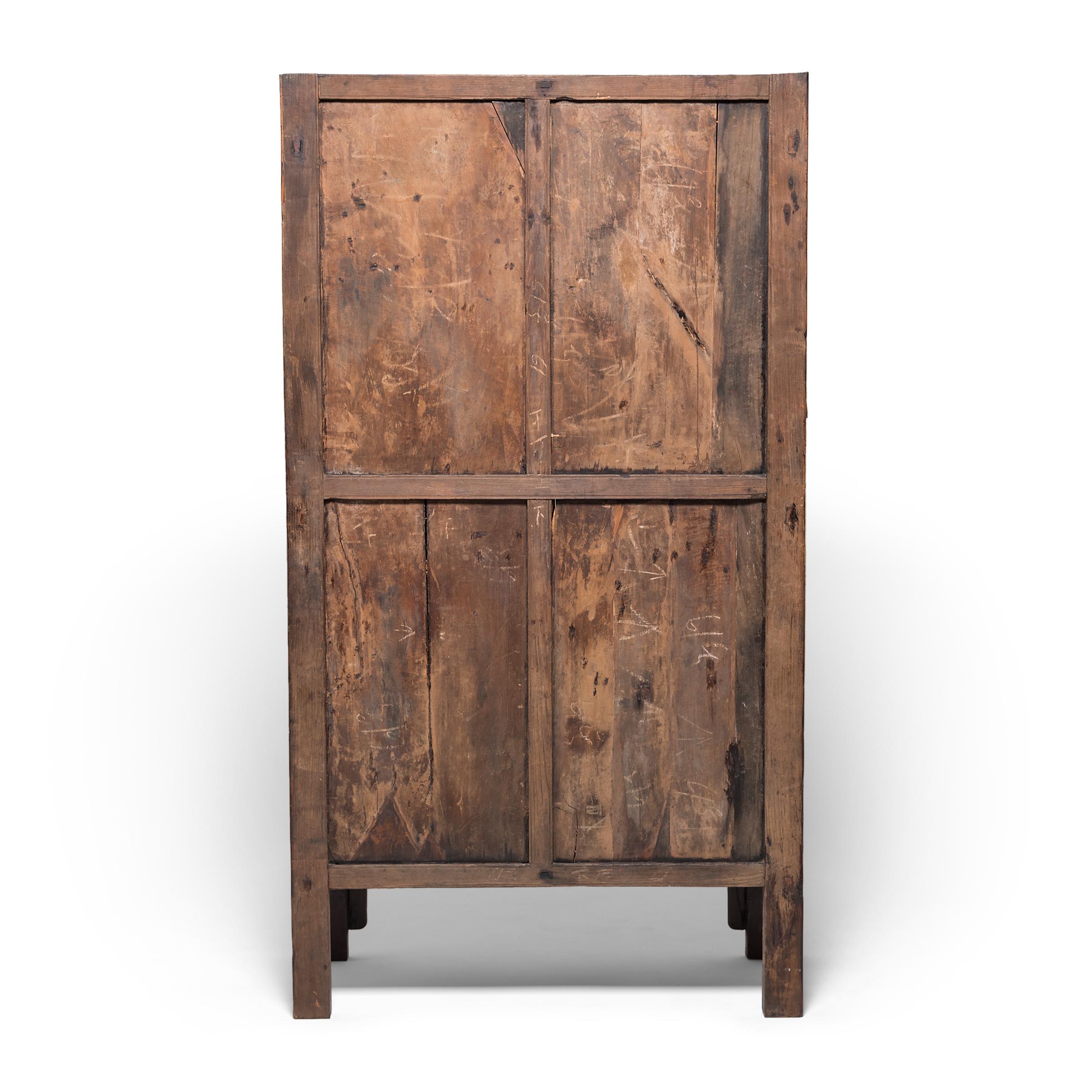 Qing Chinese Paneled Storage Cabinet, c. 1650 For Sale