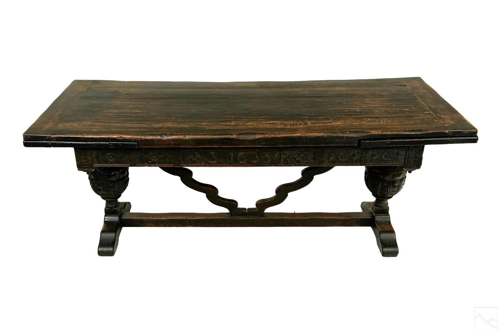 Oak Early 17th Century English Jacobean Refectory or Withdraw Table