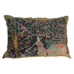 Englische Nadelspitze aus Wolle und Seide, frühes 17. Jahrhundert, figürlicher Wandteppich, Fragment P