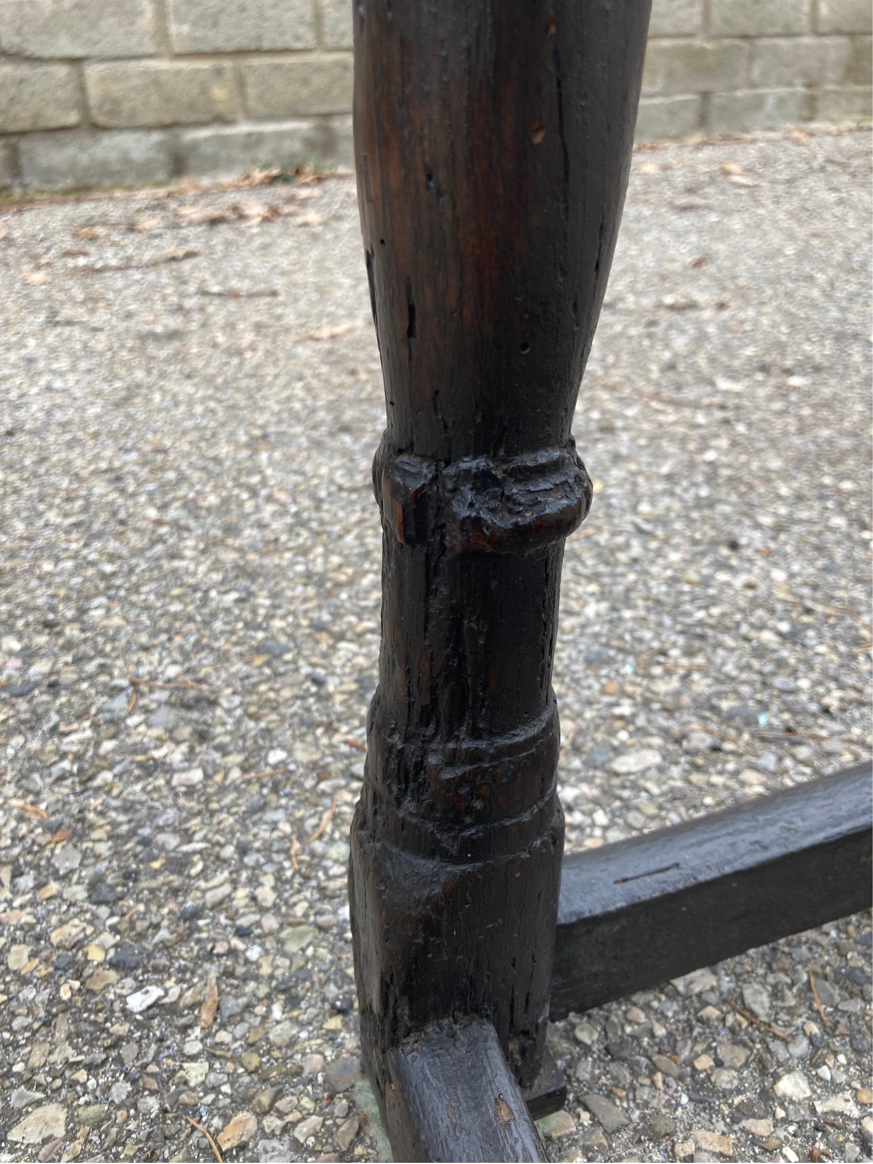 Early 17th Century English Oak Joint Stool 4