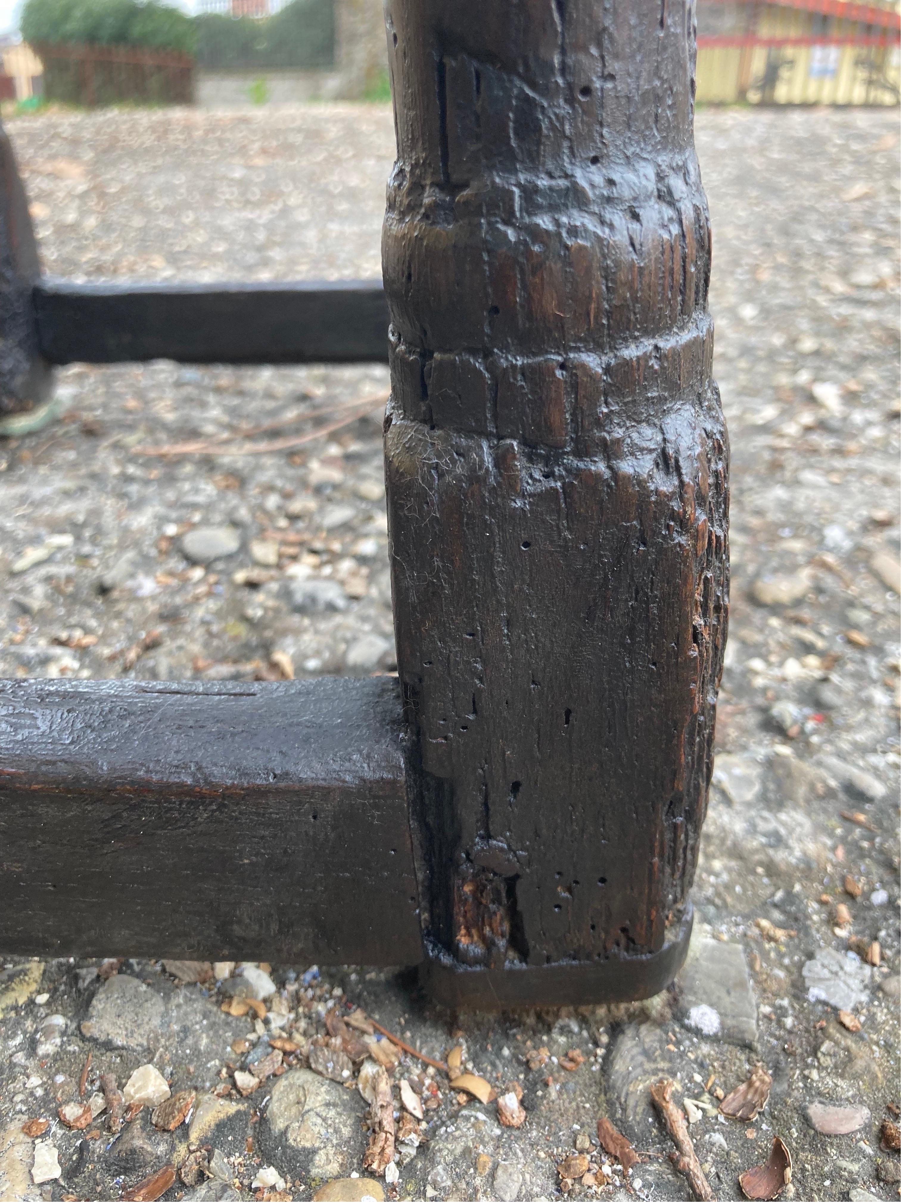 Early 17th Century English Oak Joint Stool 1