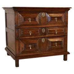 Early 17th Century English Oak Paneled Chest of Drawers