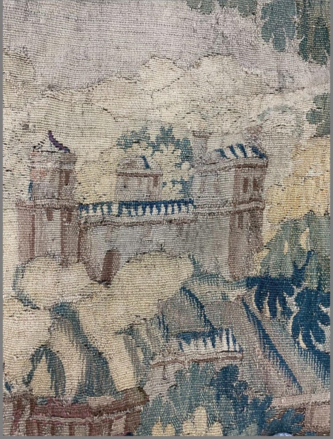 Dutch Early 17th Century Flemish Verdure Landscape Tapestry with Birds For Sale