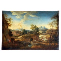 Antique Early 17th Century French Landscape Painting